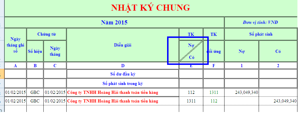 Tạo một đường chéo trong một ô excel 1