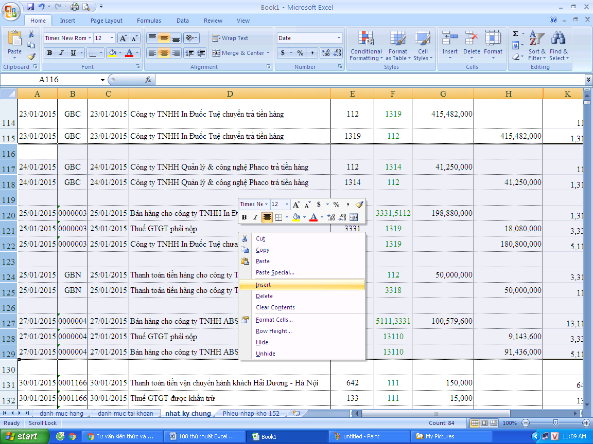 Thêm bớt dòng cột trong excel cực nhanh