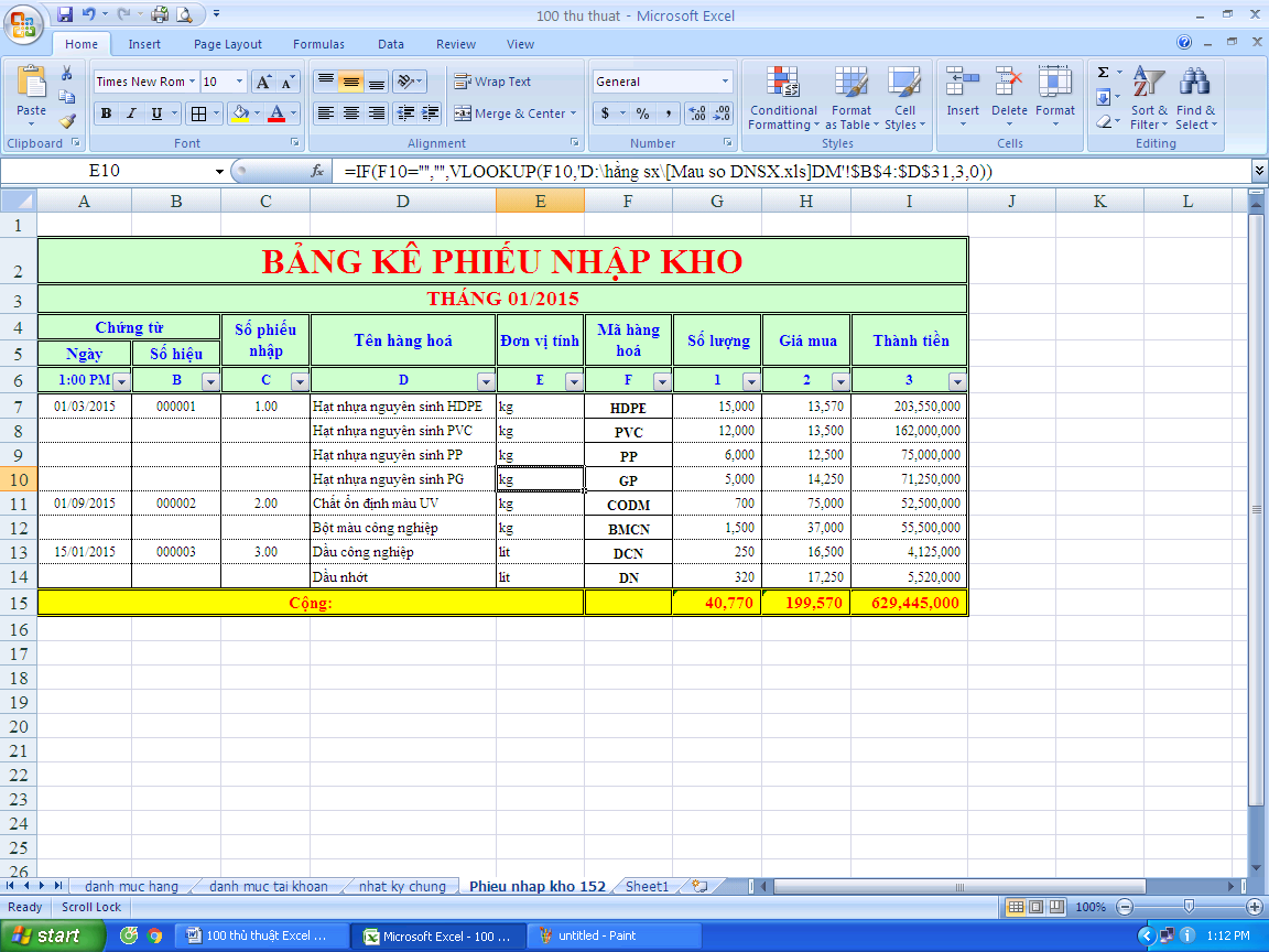 Xóa những ô trống trong một vùng dữ liệu trong excel 3