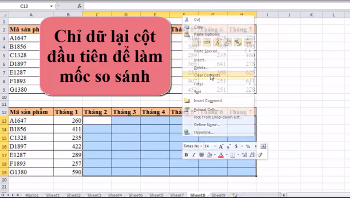 TẠO BẢNG BIẾN ĐỘNG DOANH SỐ BÁN HÀNG BẰNG EXCEL CHO KẾ TOÁN BÁN HÀNG 2