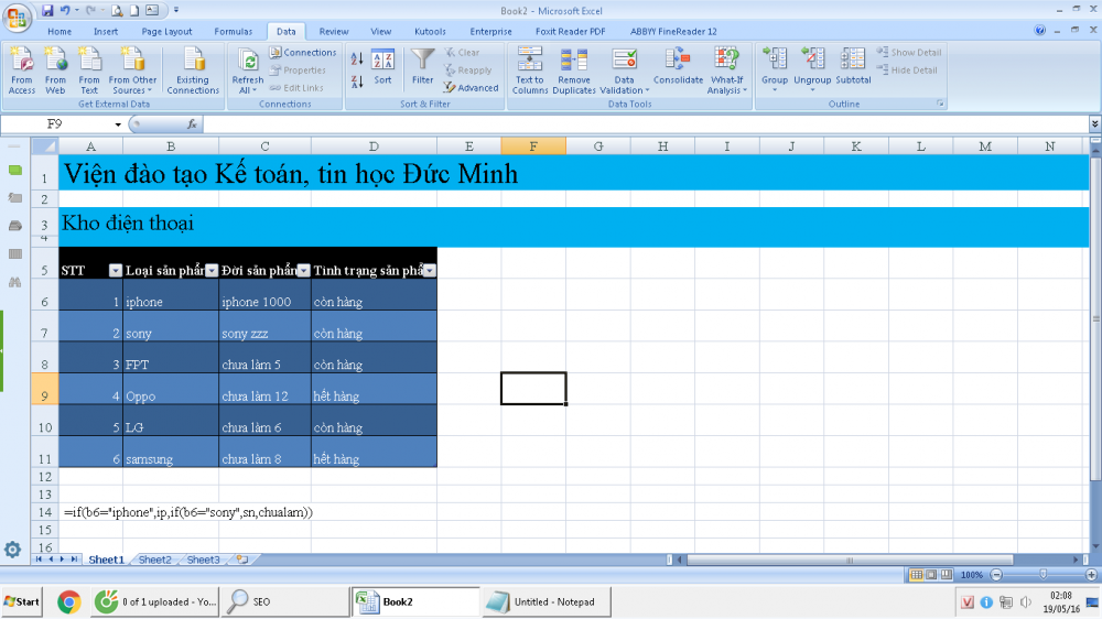 quản lý hàng hóa bằng Data Validation trong Excel cực hay