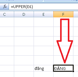 Chuyển chữ thường thành chữ hoa trong excel