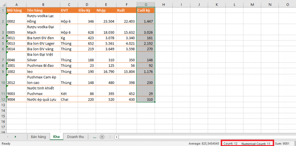 Mách bạn mẹo xem thống kê số liệu cực nhanh trong Microsoft Excel 