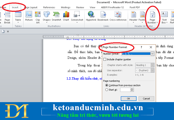Thay đổi trang 1