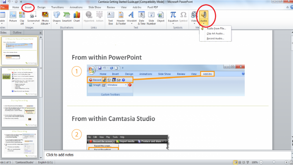 Cách tạo nhạc nền cho toàn bộ các slide trong powerpoint 1