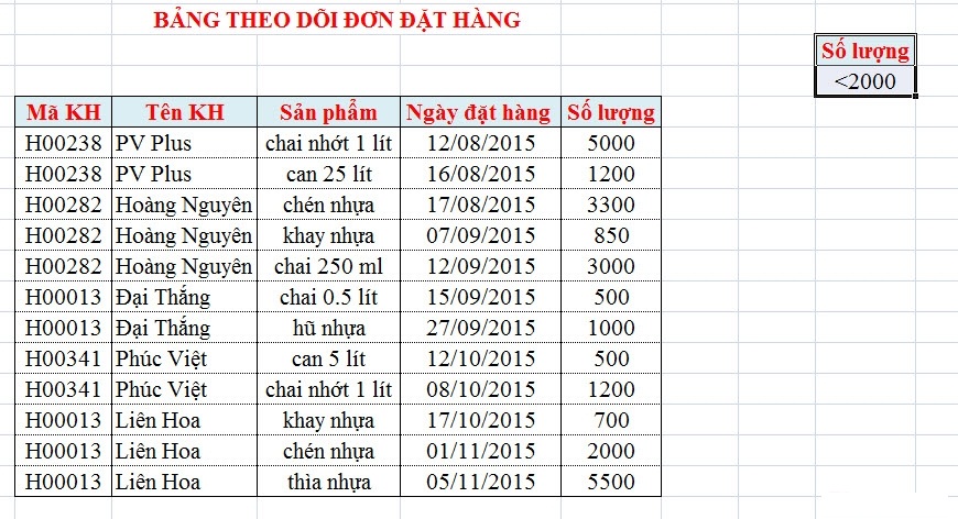 Lọc dữ liệu tự động trong excel 9
