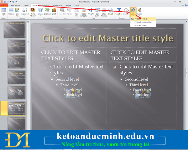 Chèn các đoạn video vào Slide