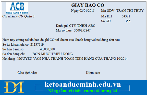 Chứng từ ngân hàng
