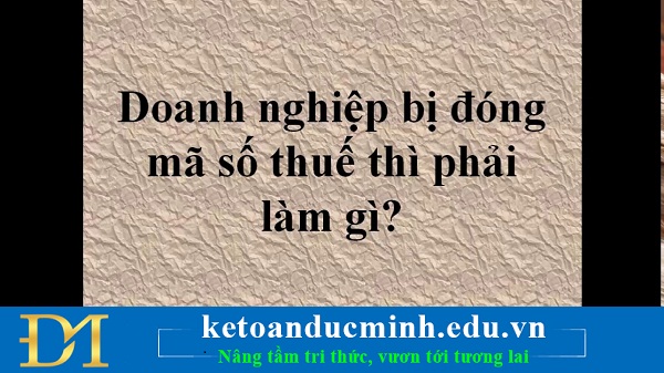 Cách mở lại mã số thuế khi bị đóng