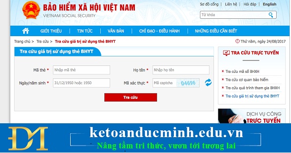 Hướng dẫn cách tra cứu giá trị sử dụng thẻ BHYT qua mạng