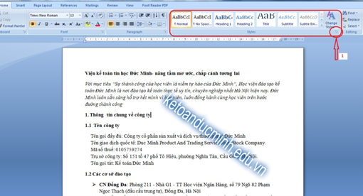 cách tạo mục lục tự đông trong word 2007 - tin học đức minh 1