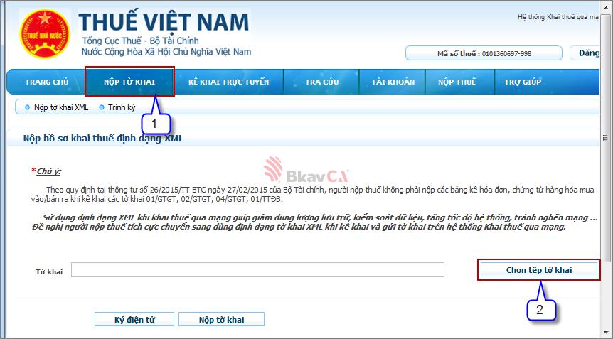 CHỌN TỆP TỜ KHAI