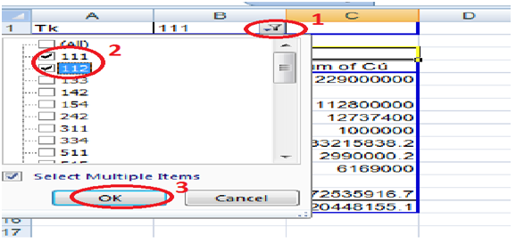 Làm báo cáo lưu chuyển tiền tệ bằng PivotTable trong excel 10