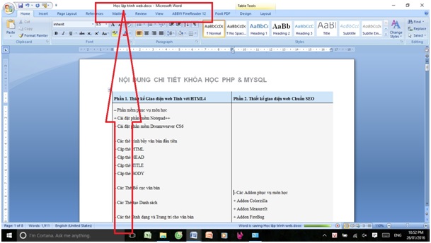 Phím tắt trong word phần 3-7