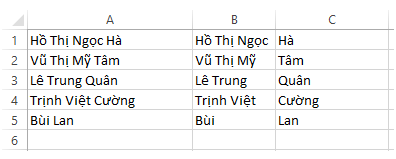 tách họ tên