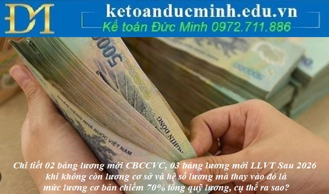 Chi tiết 02 bảng lương mới CBCCVC, 03 bảng lương mới LLVT sau 2026 khi không còn lương cơ sở và hệ số lương mà thay vào đó là mức lương cơ bản chiếm 70% tổng quỹ lương, cụ thể ra sao?