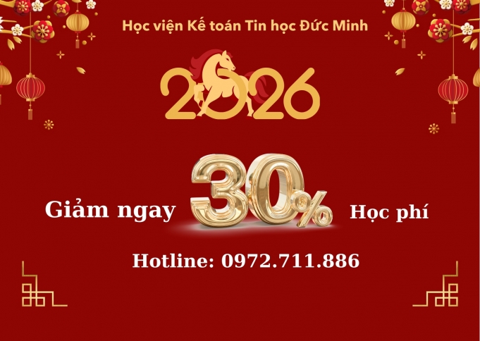  KHUYẾN MẠI lên đến 50% khi đăng ký online qua CHUYỂN KHOẢN cho khóa kế toán, tin học tại trung tâm Đức Minh