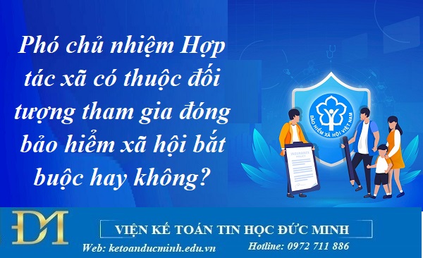 Phó chủ nhiệm Hợp tác xã có thuộc đối tượng tham gia đóng bảo hiểm xã hội bắt buộc hay không? Kế toán Đức Minh