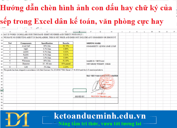 Hướng dẫn chèn hình ảnh con dấu hay chữ ký của sếp trong Excel cho dân kế toán, văn phòng cực hay