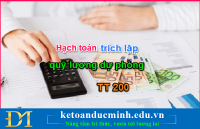 Cách hạch toán trích lập quỹ dự phòng tiền lương 2018 theo TT200 – KTĐM