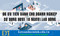 06 ưu tiên dành cho doanh nghiệp sử dụng dưới 10 người lao động - KTĐM