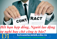 Hết hạn hợp đồng, Người lao động tự nghỉ hay chờ công ty báo? Kế toán Đức Minh.