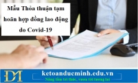 Mẫu Thỏa thuận tạm hoãn hợp đồng lao động do Covid-19 – KTĐM