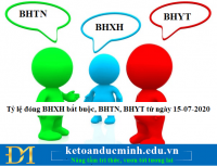 Tỷ lệ đóng BHXH bắt buộc, BHTN, BHYT từ ngày 15-07-2020 – KTĐM