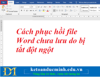 Cách phục hồi file Word chưa lưu do bị tắt đột ngột – Kế toán Đức Minh.