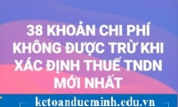 38 khoản chi phí không được trừ khi xác định thuế TNDN mới nhất - KTĐM
