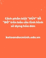 Phân biệt ” Hủy” và ” Bỏ” trên báo cáo tình hình sử dụng hóa đơn - KTĐM