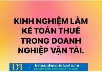 Kinh nghiệm xử lý thuế trong DN Vận tải - kế toán Đức Minh