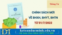 4 thay đổi về chính sách BHXH, BHYT, BHTN áp dụng từ 01/7/2022 - KTĐM