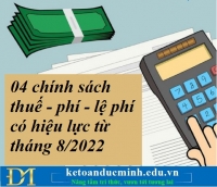 04 chính sách thuế - phí - lệ phí có hiệu lực từ tháng 8/2022 – Kế toán Đức Minh.