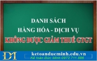 Danh mục mặt hàng không được giảm thuế GTGT