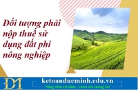 Đối tượng phải nộp thuế sử dụng đất phi nông nghiệp – Kế toán Đức Minh.