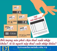 Đối tượng nào phải chịu thuế xuất nhập khẩu? Ai là người nộp thuế xuất nhập khẩu? Kế toán Đức Minh.