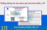 Những thông tin nào được ghi trên bảo hiểm y tế? Kế toán Đức Minh.