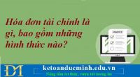 Hóa đơn tài chính là gì, bao gồm những hình thức nào? Kế toán Đức Minh.