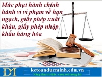 Mức phạt hành chính hành vi vi phạm về hạn ngạch, giấy phép xuất khẩu, giấy phép nhập khẩu hàng hóa – Kế toán Đức Minh.
