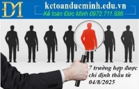 7 trường hợp được chỉ định thầu từ 04/8/2025