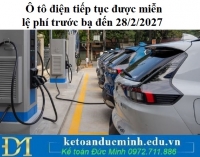 Ô tô điện tiếp tục được miễn lệ phí trước bạ đến 28/2/2027