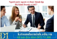 Người nước ngoài có được thành lập Hộ Kinh Doanh cá thể?
