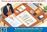 Thủ tục quỹ tự giải thể [theo Quyết định 217/QĐ-BNV]