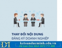 Thay đổi nội dung đăng ký kinh doanh