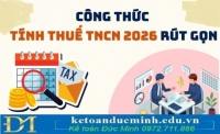 Công thức tính thuế TNCN 2026 rút gọn theo Biểu thuế 5 bậc 2026