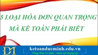 5 loại hoá đơn quan trọng mà kế toán cần phải biết – Kế toán Đức Minh 