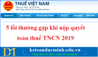 5 lỗi thường gặp khi nộp quyết toán thuế TNCN 2019 – Kế toán Đức Minh