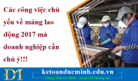 Các công việc chủ yếu về mảng lao động 2017 mà doanh nghiệp cần chú ý