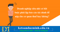 Doanh nghiệp siêu nhỏ có bắt buộc phải lập báo cáo tài chính để nộp cho cơ quan thuế hay không?